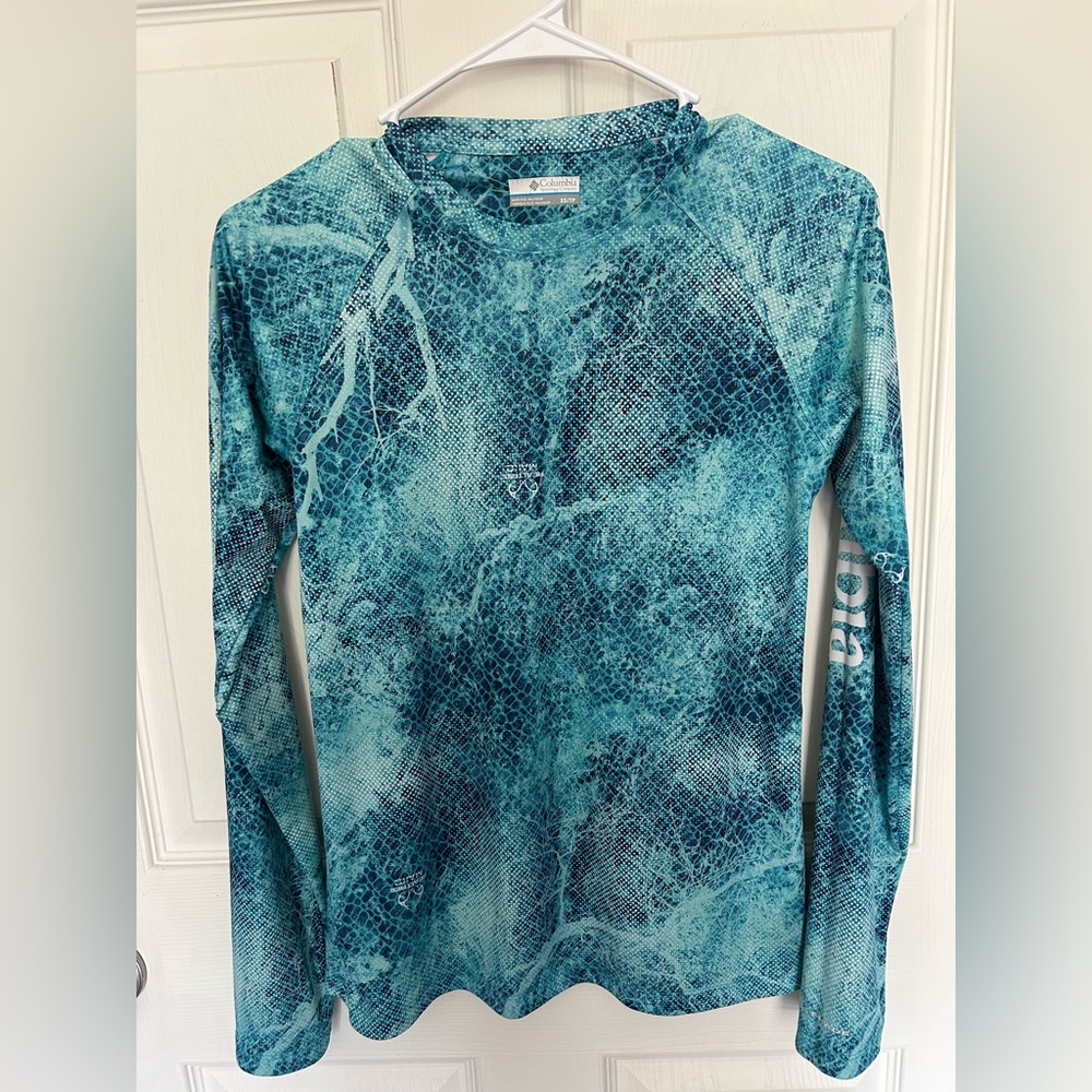 Columbia Teal Realtree Mako PFG Omni Shade Long Sleeve Shirt